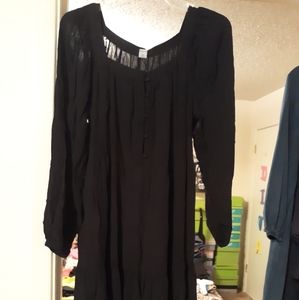 Black Square Neckline Dress